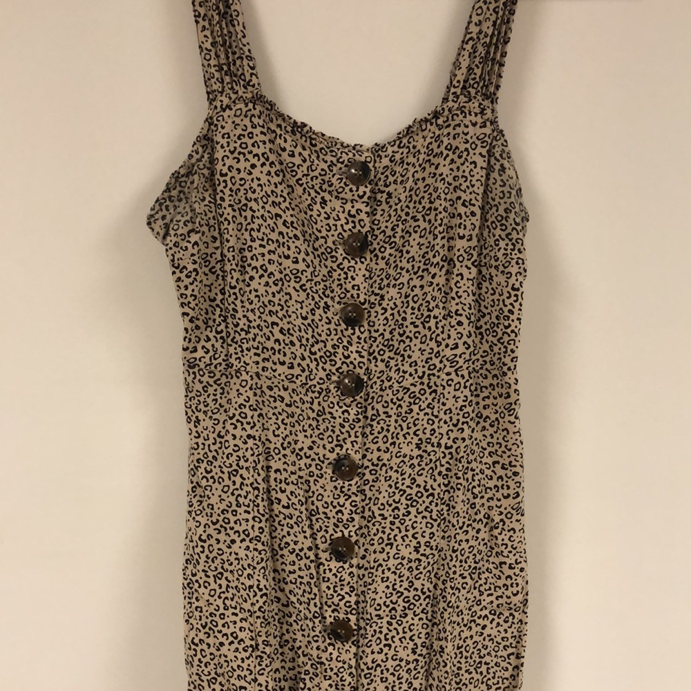 Cheetah print sleeveless maxi dress with buttons - Picture 2 of 11